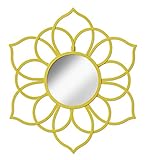 Kate and Laurel Brienne Metal Flower Round Wall Mirror, 24