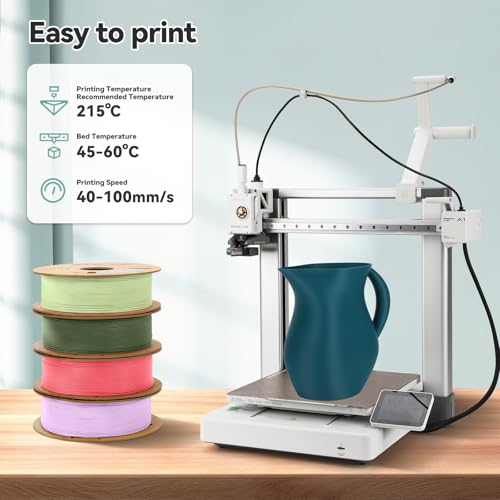 Image of 3DHoJor Matte PLA Filament 1.75mm, Upgrade 1kg Cardboard Spool PLA Filament 1.75 PLA 3D Printing Filament, Print with Most 3D Printers Using 3D Filament-Morandi Green