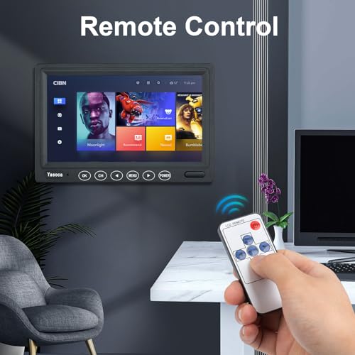 Image of 7 inch Small HDMI Monitor 1024x600 Resolution Small 1080P Portable IPS Monitor with Remote Control with Built-in Speakers HDMI VGA Input for Gaming CCTV Security Raspberry Pi PC