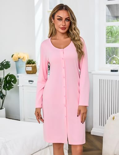 Variante de Litherday pijama premama camisón manga larga algodón