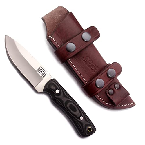 GCS Handmade Micarta Handle D2 Tool Steel Tactical Hunting Knife with leather sheath Full tang blade designed for Hunting & EDC GCS 505 - GCS Knives