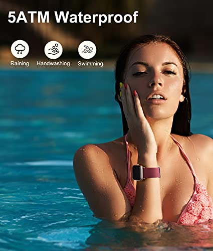 Dirrelo Smart Watches For Women, Smart Watch For Android Phones Iphone Compatible, 1.55 Inch 5Atm Waterproof Men Fitness Watch Heart Rate Monitor/Sleep/Step Tracker/Blood Oxygen Monitor, Wine Red #TOP7