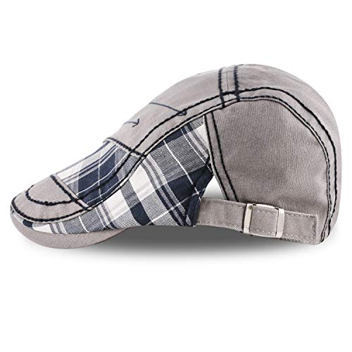 Image of M MOACC Men Beret Hat Cotton Adjustable Newsboy Hats Cabbie Gatsby Cap Driving Flat Caps
