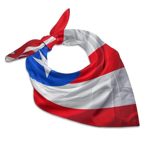 Puerto Rico Flag Women's Silk-Like Fashion Head Scarf Versatile Satin Square Bandana Kerchief3