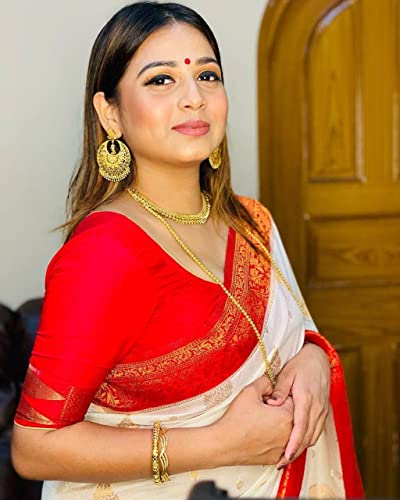 Flosive red silk navratri saree – image 5