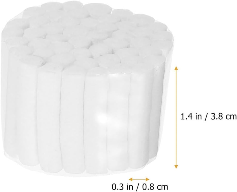 Cotton Rolls Highly Absorbent Cotton for Use Nose Bleed Plug Wound Care Soft Disposable Medium Size Wool 100 pcs 1.49 X 0.31 X 0.31 in