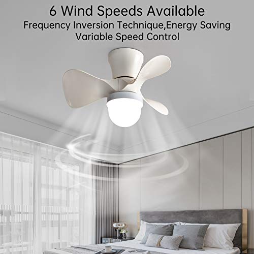 Iyunxi Industrial Style Ceiling Fan With Light 22-Inch Remote Dimmable Led36W Modern Style 6-Speed Reversible Blades For Bedroom, Kitchen And Living Room, White #TOP4