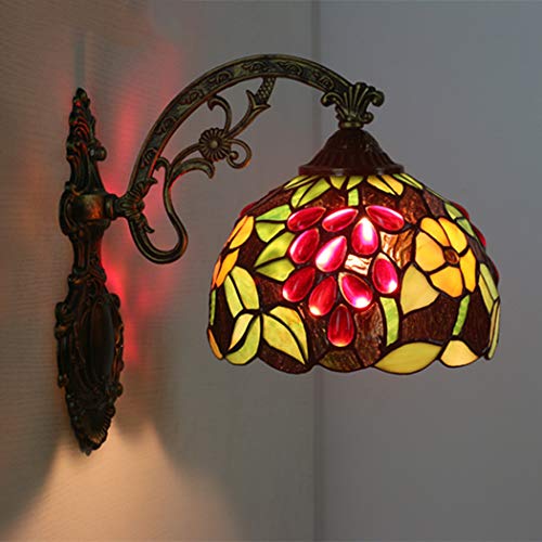 Lampe murale vitrail raisin style vintage applique intérieur - 6