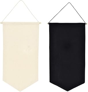 2 Pcs Wall Display Banners, Blank Wall Canvas Banner Wall Display Banner Flag Enamel Pin Banners for Display Badge, Buttons, Lapel Collections