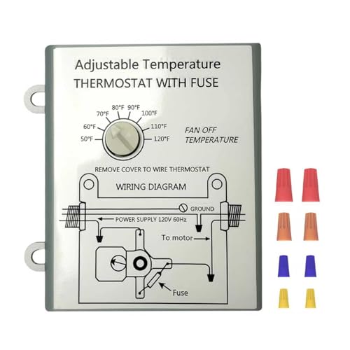 Upgraded Attic Fans Adjustable Thermostat, 120V Attic Fan Thermostat Control