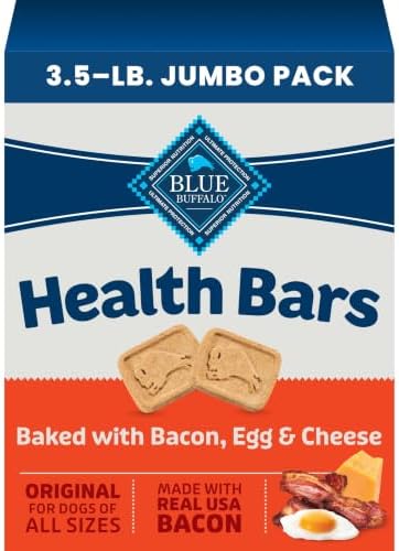 Blue Buffalo Health Bars Bacon, Egg & Cheese Crunchy Dog Biscuits...