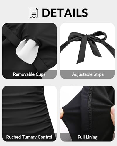 Image of Yonique Women's Halter Tankini Top V Neck Swim Top Tummy Control Bathing Suit