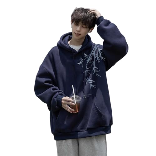 Sweat à capuche chaud style chinois coupe ample pour homme en hiver