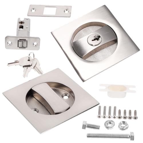 Set de Cerradura para Puerta Corrediza con Llaves Diseño Moderno y Privacidad Invisible Acabado Duradero para Dormitorios y Baños miniatura 1