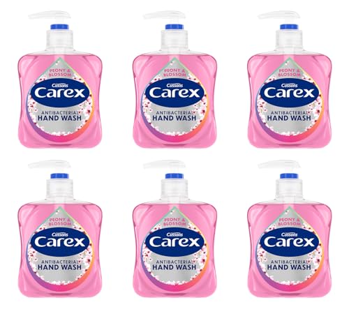 Carex 2 Hour Protection Antibacterial Peony and Blossom Hand Wash, Clean & Protect Hands, Bulk Buy, Pack of 6 x 250ml