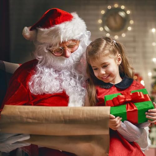 Igjur Santa Beard And Wig Set Wizard Beard White Wig And Beard Fake Beard For Costume King Triton Wig And Beard Christmas Santa Claus Beard For Kids Adults King Triton Costume Zeus Costume Santa Costume Men thumb #6