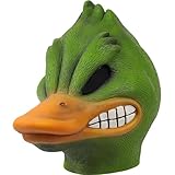 Angry Green Duck Latex Mask - Elastic, Lifelike Duck Sculpture, Perfect for Performances and Novelty Fun - Animal Headpiece
