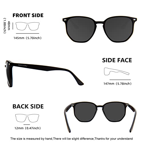 MAXJULI Polarized Oversized Hexagon Sunglasses for Women Trendy Polygon TR90 Frame Glasses 88214