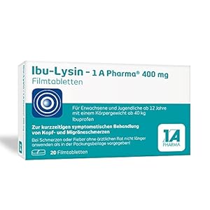 Ibu-Lysin – 1 A Pharma® 400 mg Filmtabletten mit Ibuprofen (als Ibuprofen-DL-Lysin), 20 Stck.: Schnelle Hilfe bei…