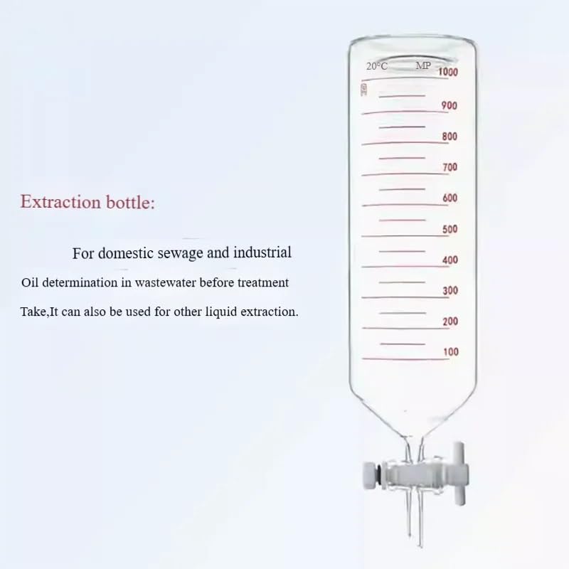 Bottiglia for estrazione da laboratorio in vetro da 1000 ml con imbuto estrattore a getto-1pz