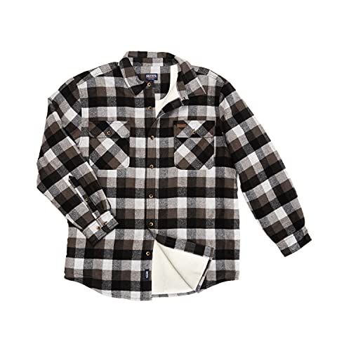 Image of Smith's Workwear Men's Sherpa Lined Cotton Flannel Shirt Jacket