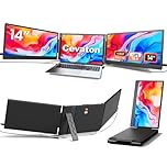 Cevaton Laptop Screen Extender, 14" FHD 1080P Triple Portable Monitor, Plug & Play Screen Extender, Auto Adjust Width Dual Monitor for 13" - 16.1" Laptops, Compatible for MacOS/Wins/Chrome/Dex