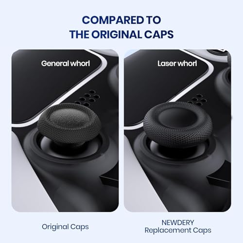 Image of Meyaar Joystick Replacement Caps for PS5 Controller, Thumb Grip Joystick Replacement Cap Repair Accessories Compatible with PS5 & PS4 Controllers - Pack of 6 (Pro Black (Enhanced Grip))