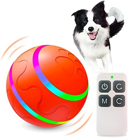 GUSSLM 2023 New Upgrade Interactive Dog Ball Toy, Auto Active Rolling Ball for Dogs, Rechargeable Self Rolling Ball Dog Toy with 2 Modes, Motion Activated Remote Control Dog Toys for Dogs - Orange