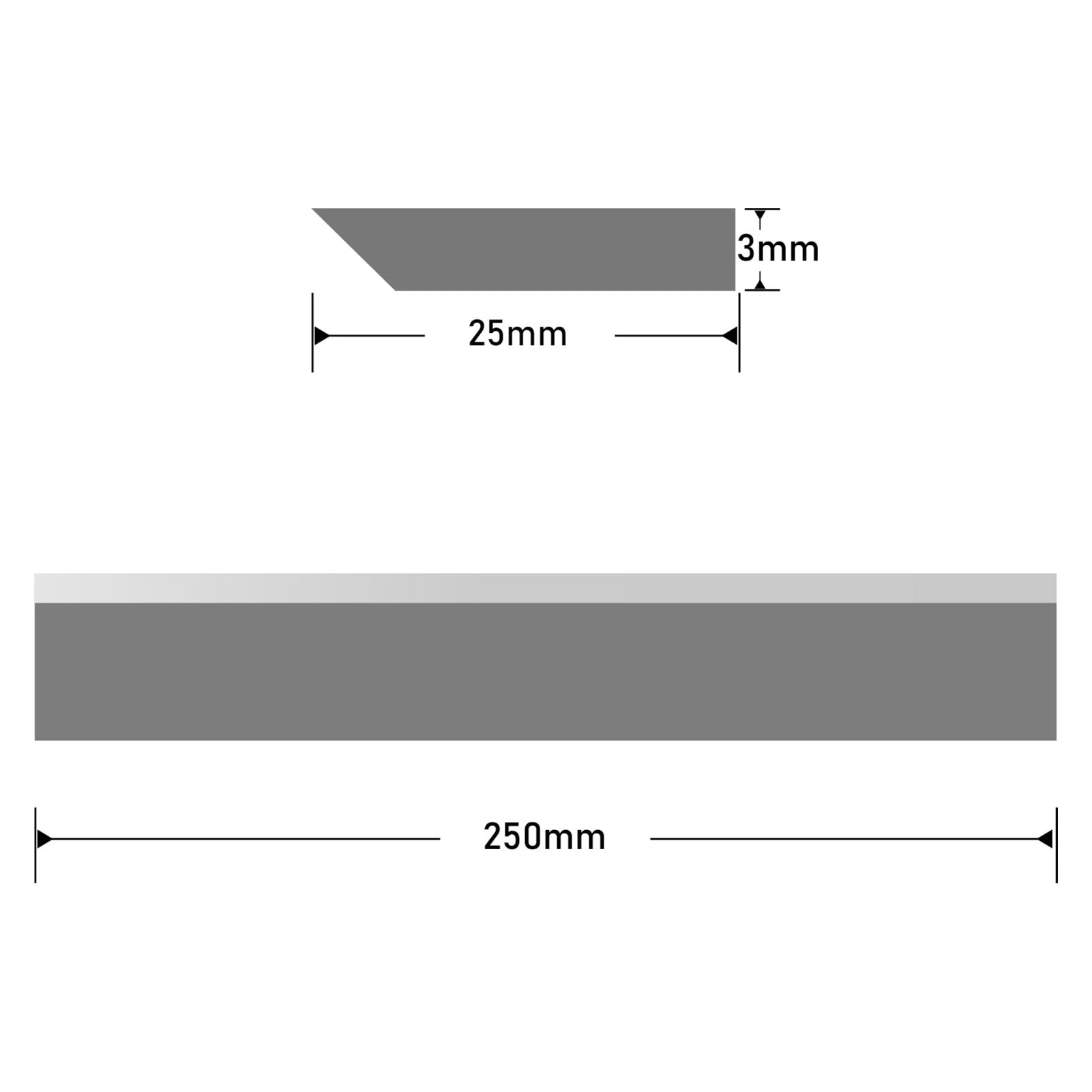 Narzędzia skrawające – płytki do strugów Ostrza strugarskie Noże łączące HSS/TCT 250 mm x 25 mm x 3 mm Opakowanie 3 szt.