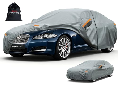 Image of Kayme Heavy Duty Car Cover Custom Fit Jaguar XF(2007-2025), Waterproof All Weather for Automobiles, Full Exterior Covers Sun Rain UV Protection.