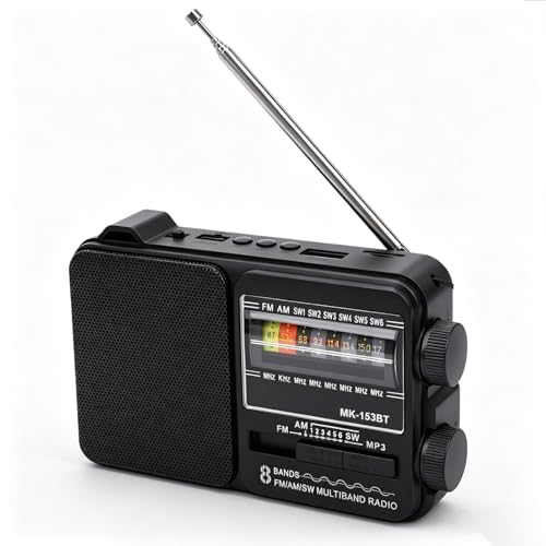 Radio AM FM SW portátil con Bluetooth USB y linterna miniatura 1