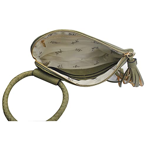 Image of NGIL Faux Leather Mini Wristlet Purse | Women's Handbag, Fashion Wristlet Wallet, Compact Everyday Purse with Fringe Tassel