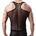ZJWeiLan Men's Mesh Tank Top Vest, See-Through Casual and Comfortable Vest Black