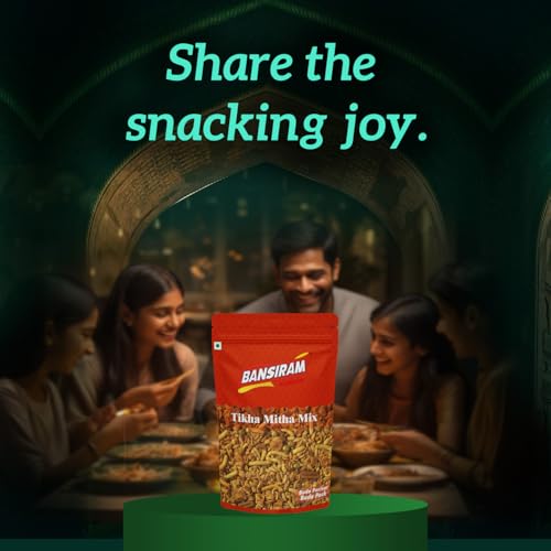 Image of Bansiram Namkeen | Tikha Mitha Mix | Sweet and Spicy Mixture | All time favourite Indian Namkeen | Flavorful Snacks for Crunchy & Delightful Bites - 400gm