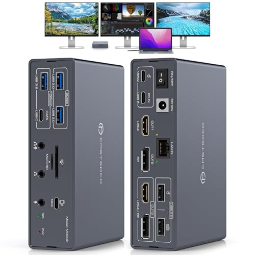 TJCXELE Displaylink Docking Station 4K Triple Monitors for MacBoo...