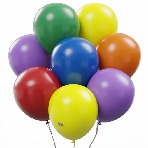 Image of AFTERLOON Biodegradable Balloons 24 pcs Assorted 12 Inch, Natural Rubber Latex Plastic-Free Alternative Matte Color Durable Thickened Extra Strong Helium Float, for Garland Arch Wedding Decor