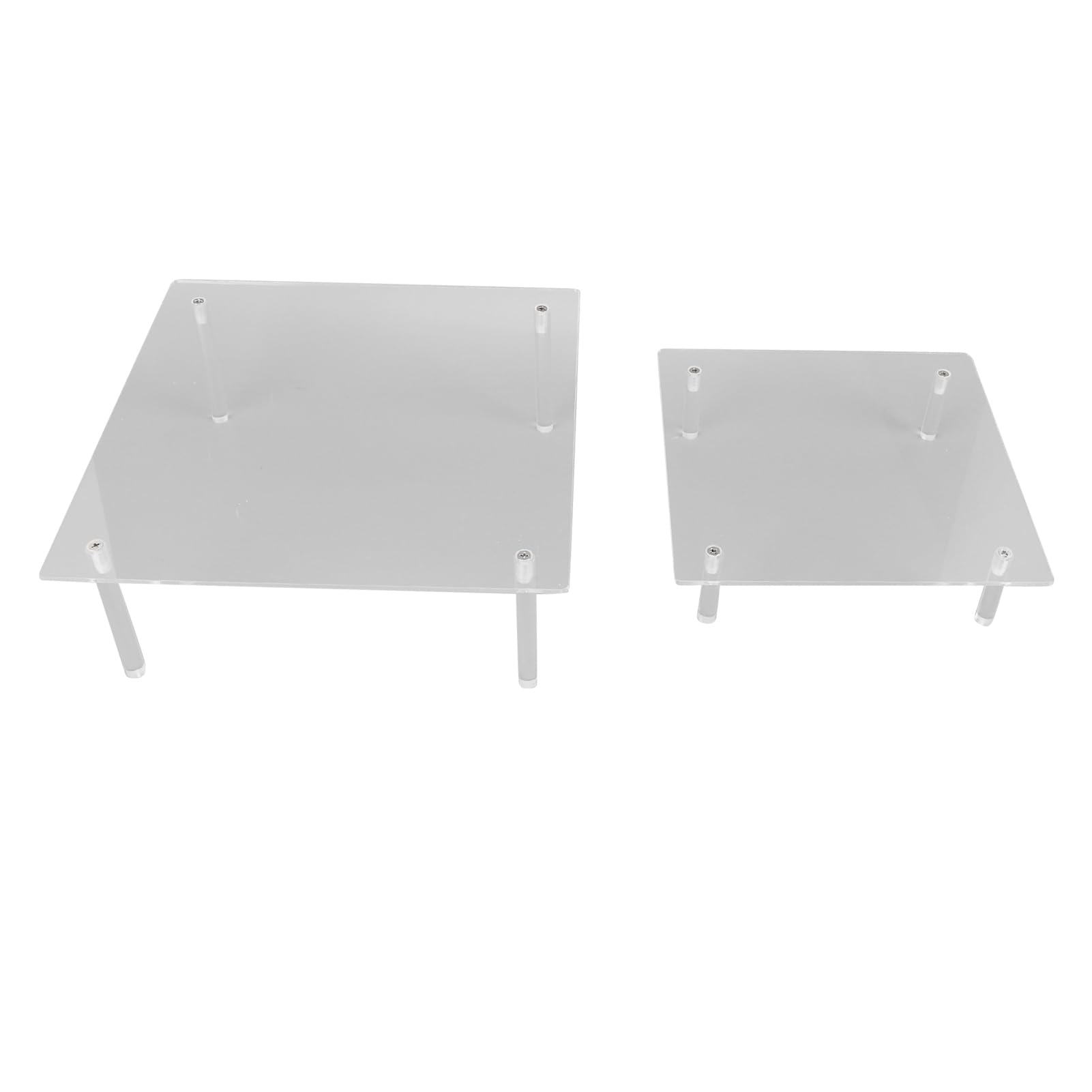 Soporte para Tartas Cuadrado de Acrílico, Juego de 3 Soportes para Tartas de Acrílico Transparente para Exhibición de Postres y Pizzas con 3 Tamaños Diferentes para Fiestas de