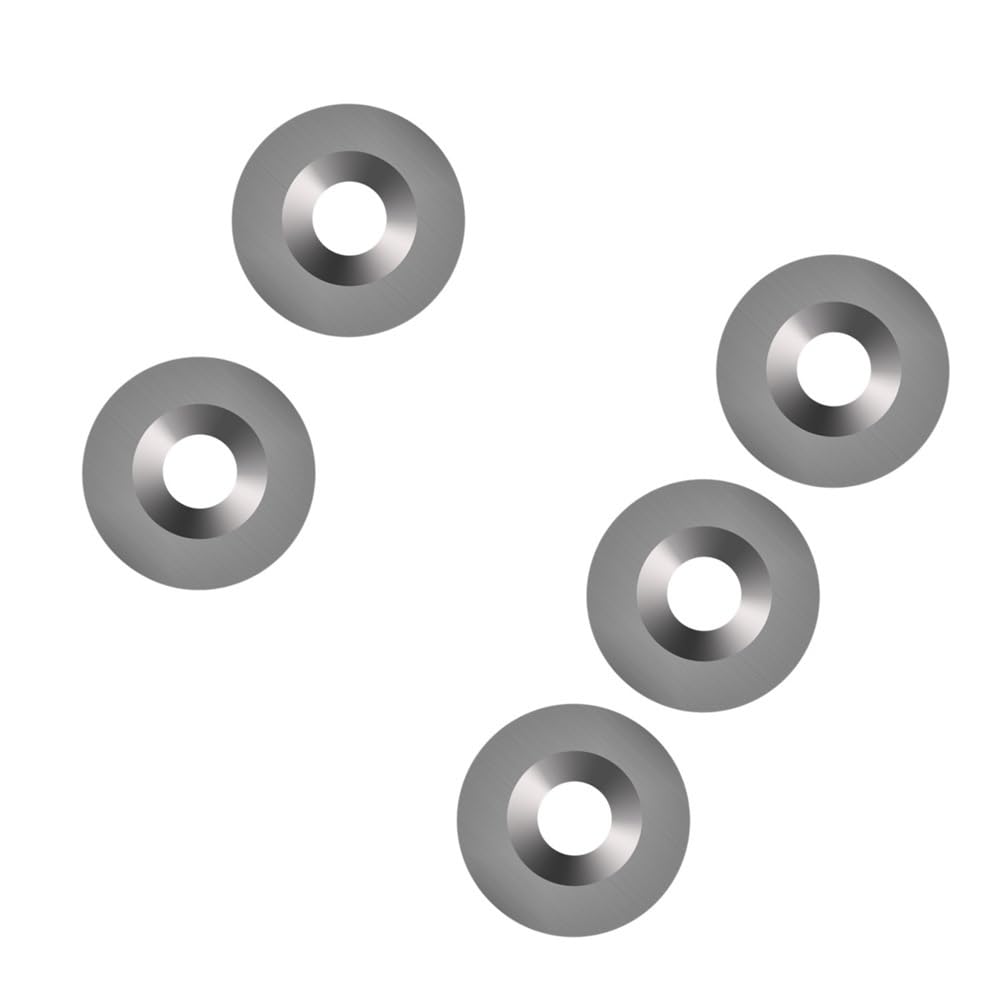 Llmwfa One Color 5Pieces Tungsten Carbide Inserts Cutters 18 * 3Mm, Woodworking Lathe Tools Round Turning Blades 30 Degree