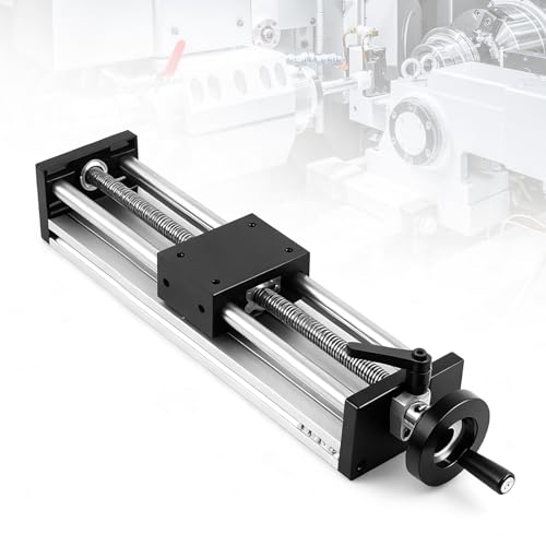 Guías Lineales, Riel Lineal Con Recorrido Efectivo De 200mm Y Volante Mesa Lineal De Husillo A Bolas De Alta Precisión Guía Lineal Manual Para La Transformación De Equipos CNC