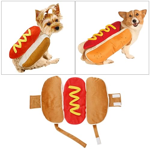 UKCOCO Hundekostüm Hot Dog Anzug Für Haustiere Lustiges Warmes Cosplay Outfit Für Kleine Hunde Und Katzen Bequemes Tierkostüm Für Outdoor Und Fotosession Größe L