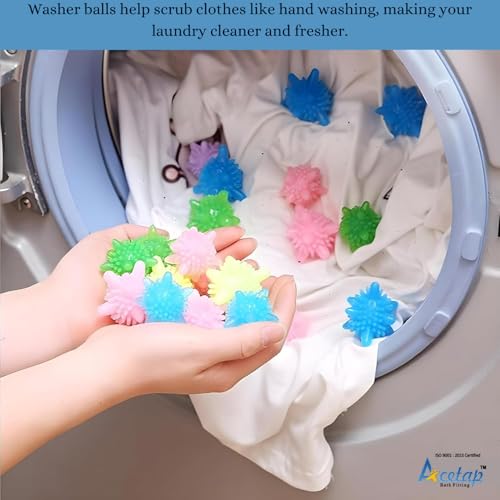 Image of Acetap Washing Machine Cleaner Balls, Reusable Scrubbing Laundry Balls, Tangle-Free Clothes Cleaning Ball, Enhances Washing Power, Prevents Wrinkles & Lint, Durable Washer Balls (Pack of 10)