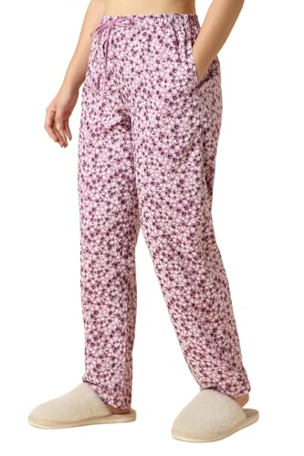Image of Van Heusen Women's Printed Lounge Pants | Drawstrings & Side Pockets | Ultra Soft Fabric | Relaxed Fit | At home pyjamas | Everyday Comfort | Printed | Style 55306 | Available in Pack of 1 & 2