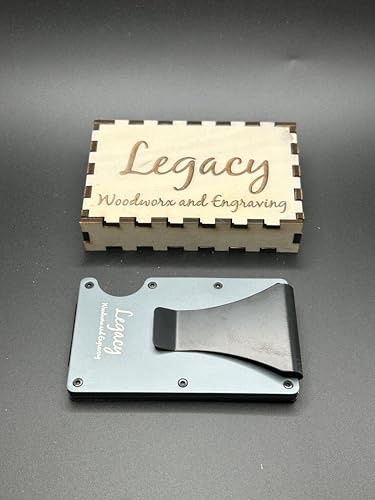Legacy RFID Blocking Slim Aluminum Wallet with Money Clip – Minimalist Front Pocket Wallet with Wooden Case & Bottle Opener2