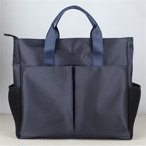 Womens Briefcase Men's and Women's Handbag File Bag Professional Information Bag Business Work Bag(Blue)