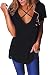 Intial Women's Short Sleeve Cross Front Distressed Tee T Shirt Casual Tops