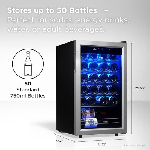 Image of TCL 24-Bottle Wine Cooler Mini Fridge with Glass Doors