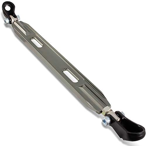 HYPERSPEED Strut Bar Front+Rear+Upper+Lower Tower Brace Bar 4PCS CNC Aluminum Fit for Honda Civic/CRX/Civic Del Sol Fit for Acura Integra, Automotive Replacement (All 4PCS w/ 23" Rear Lower, Gunmetal)