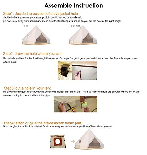 Playdo Heavy Duty Fire Resistant Round Stove Jacket Hole Pipe Vent For 4 Season Camping Tent (4"(10.16Cm)) #TOP5