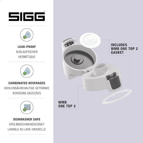 Sigg WMB ONE Top 2 Grey Anthracite Verschluss (One Size), Ersatzteil Trinkflasche, einhändig bedienbarer & auslaufsicherer Verschluss