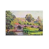 Jean Baptiste Armand Guillaumin, El puente en Boigneville, impresiones artísticas, arte vintage, arte de pared, impresiones artísticas famosas, V4278, póster decorativo, lienzo de pared e impresión